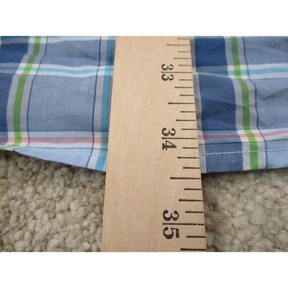 Tommy Bahama Shirt Men 3XLT Blue Pink Plaid Newport Coast Casual Button Up - Picture 11 of 11